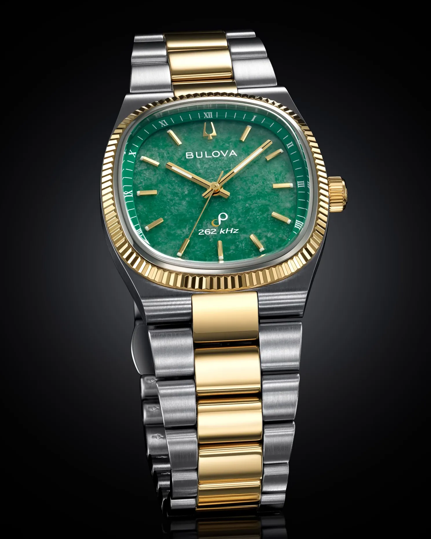 Green Dial Stainless Steel Bracelet Super Seville 98A336 | Bulova